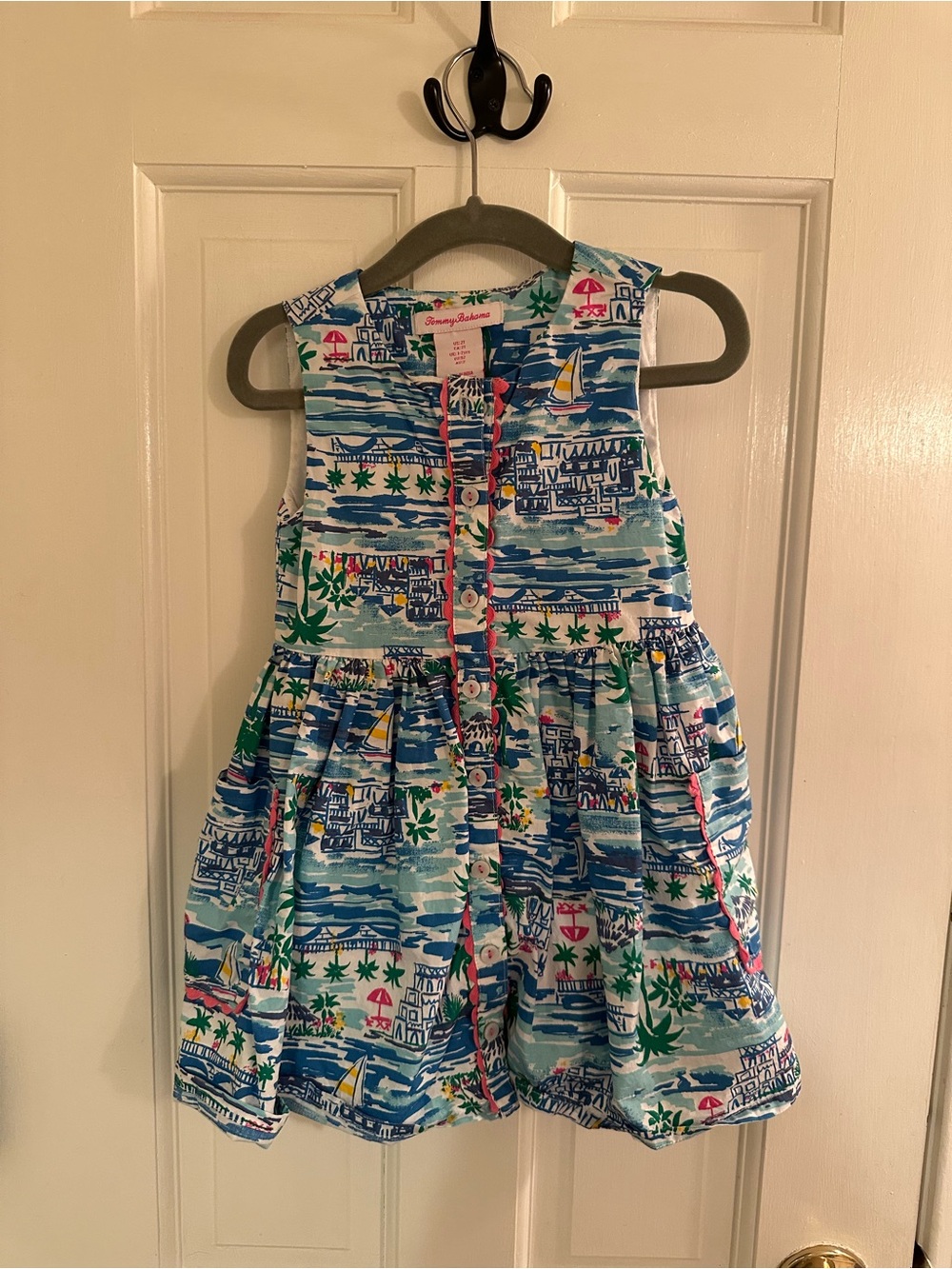 Tommy Bahama Girls' Blue Multi Nautical Print Sundress